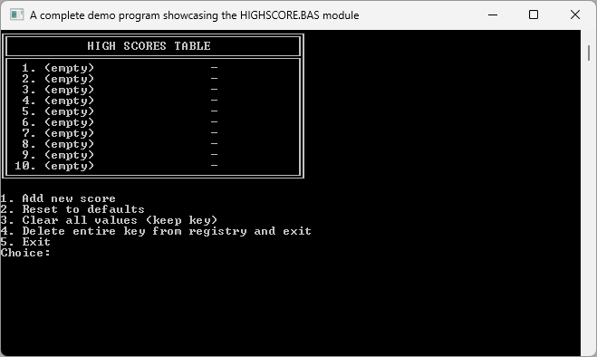 HOBBY BASIC REGISTRY HIGHSCORE MODULE WINDOWS11 CONSOLE 3