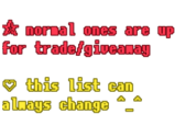 �klzzwxh:0026�normal links/text are up for giveaway/trade
�klzzwxh:0027�this list can change.