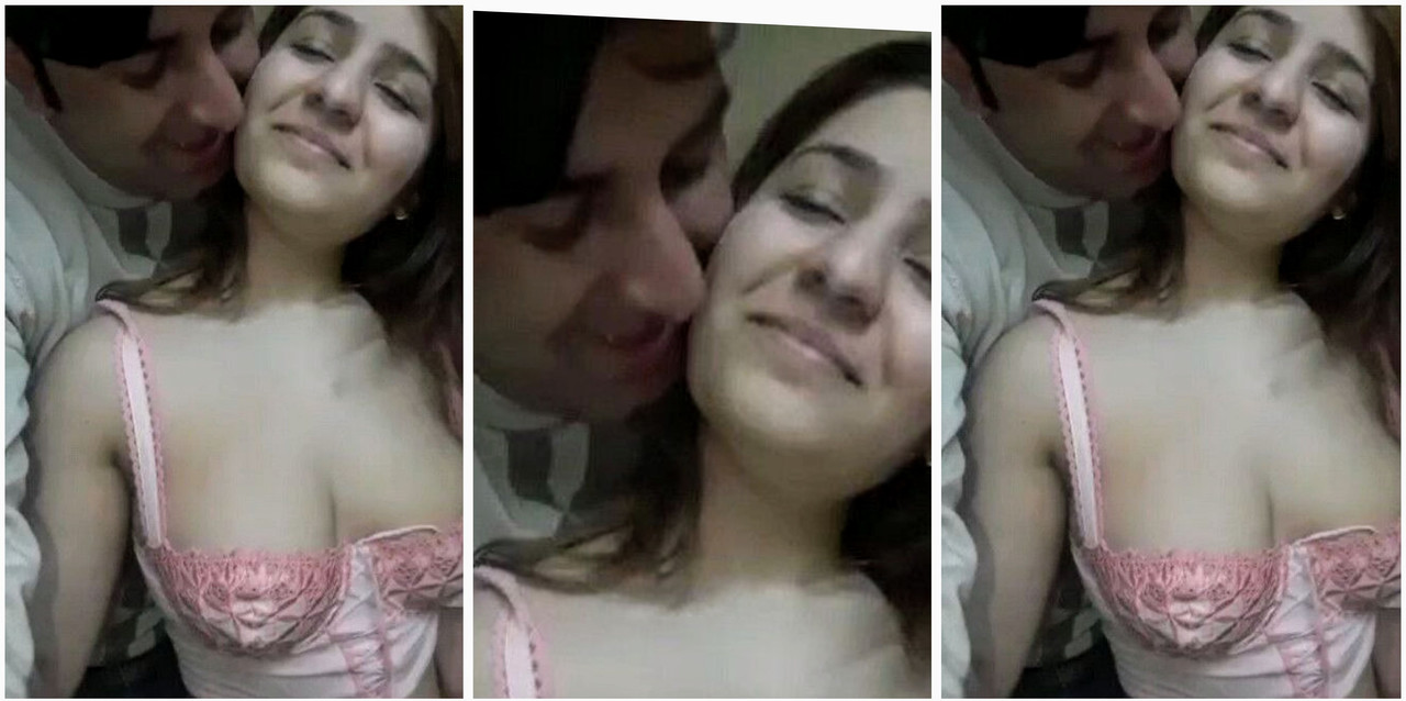 cute indian couple romantic husband kissing on neck bite