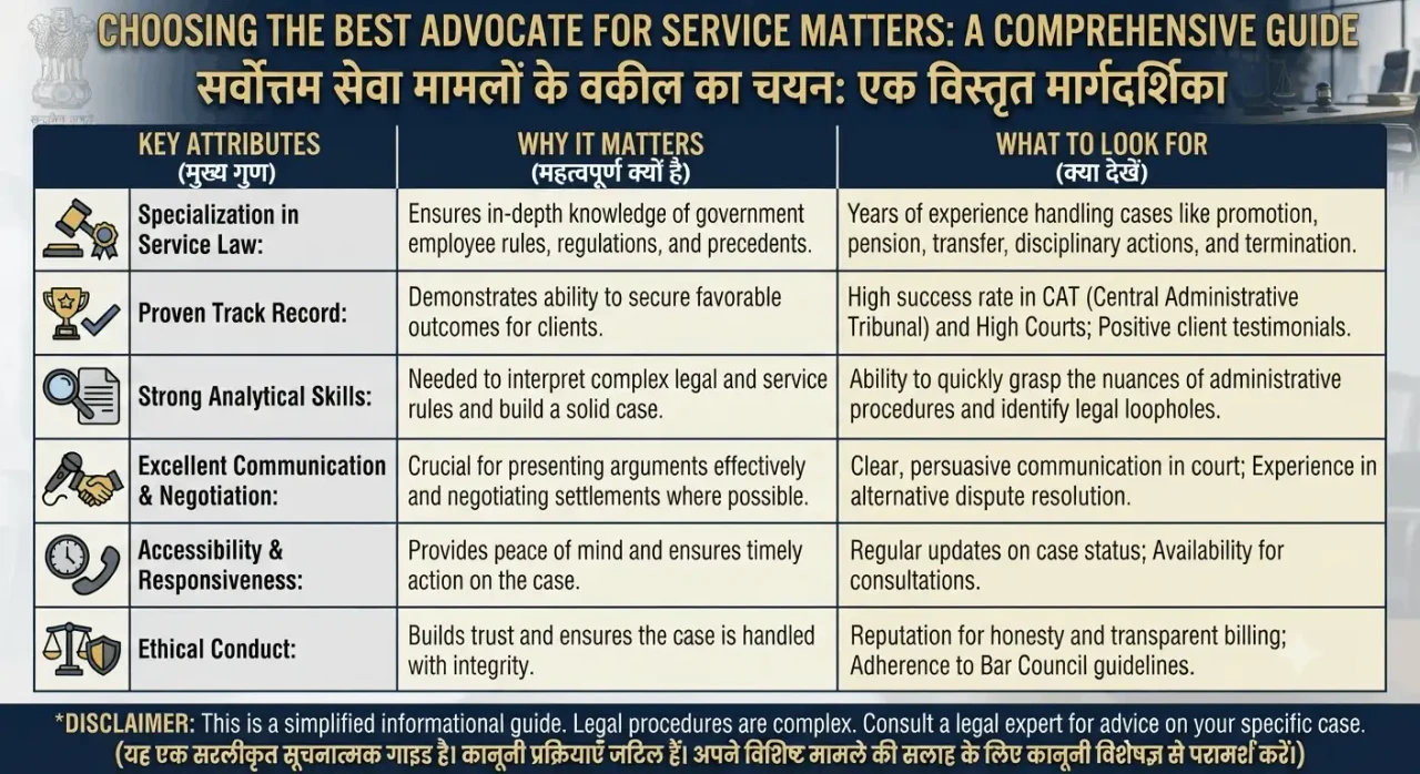 Best Advocate for Service Matters in India: How to Choose the Right Lawyer