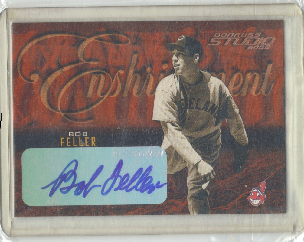 2003 Studio Enshrinement Boob Feller Auto #E-50 (#70-100) Indians