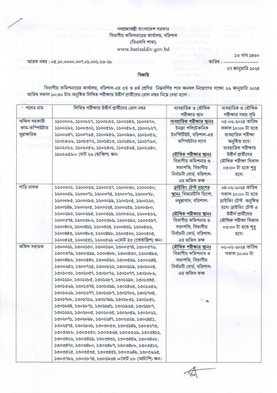 Official Exam Result PDF Notice Link: