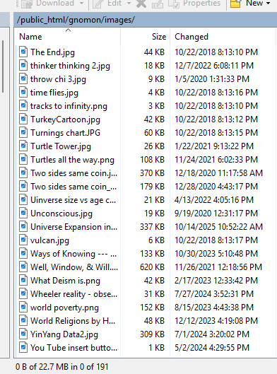 Partial list of Images on FTP site
