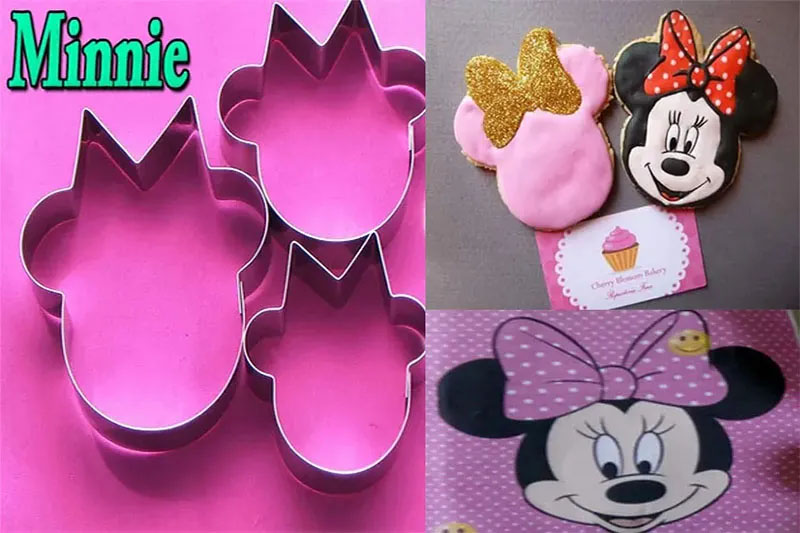Cortador  de galletas Cara Minnie en Acero para Respostería y fondant