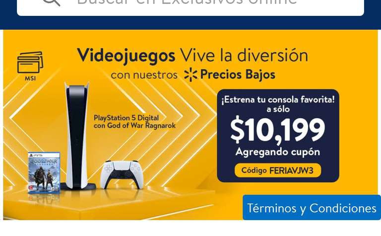 Walmart: Consola Digital PlayStation 5 con God of War Ragnarok 
