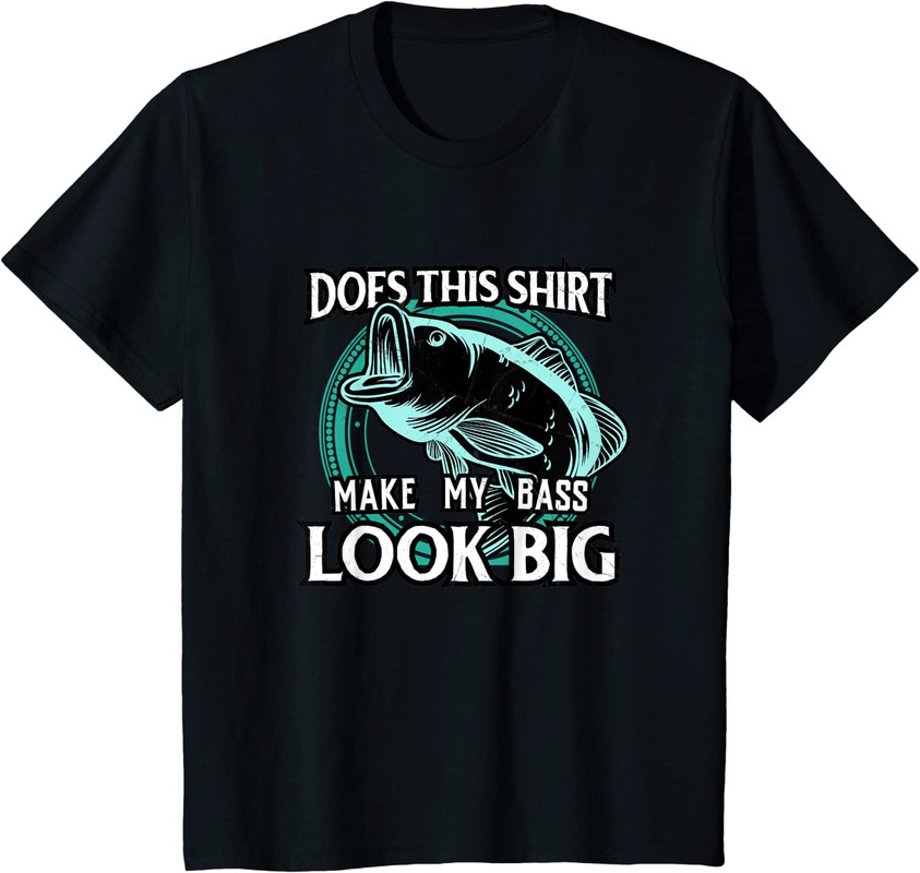Does This Shirt Make My Bass Look Big Funny Fishing Youth Unisex T-shirt - Picture 2 of 4