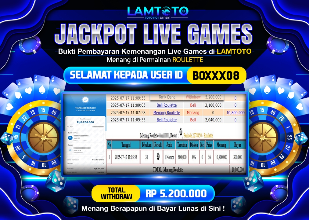BUKTI JACKPOT LUNAS LAMTOTO