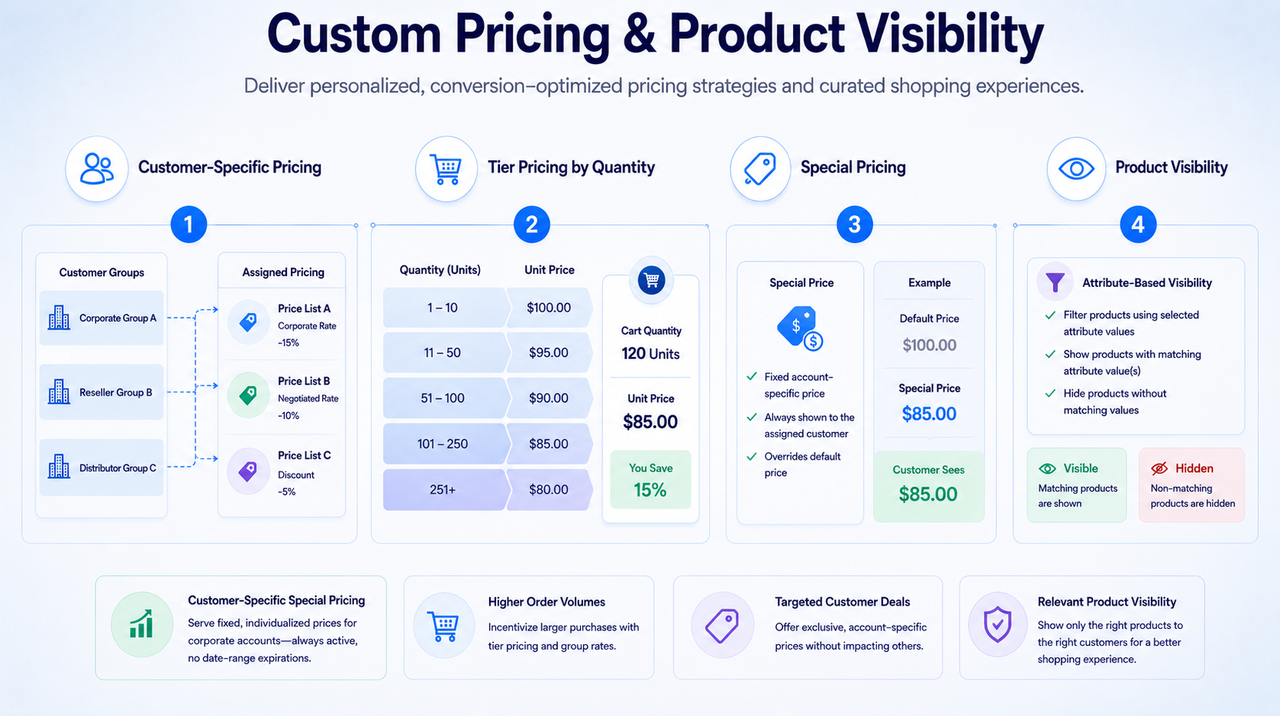 Custom Pricing & Product Visibility