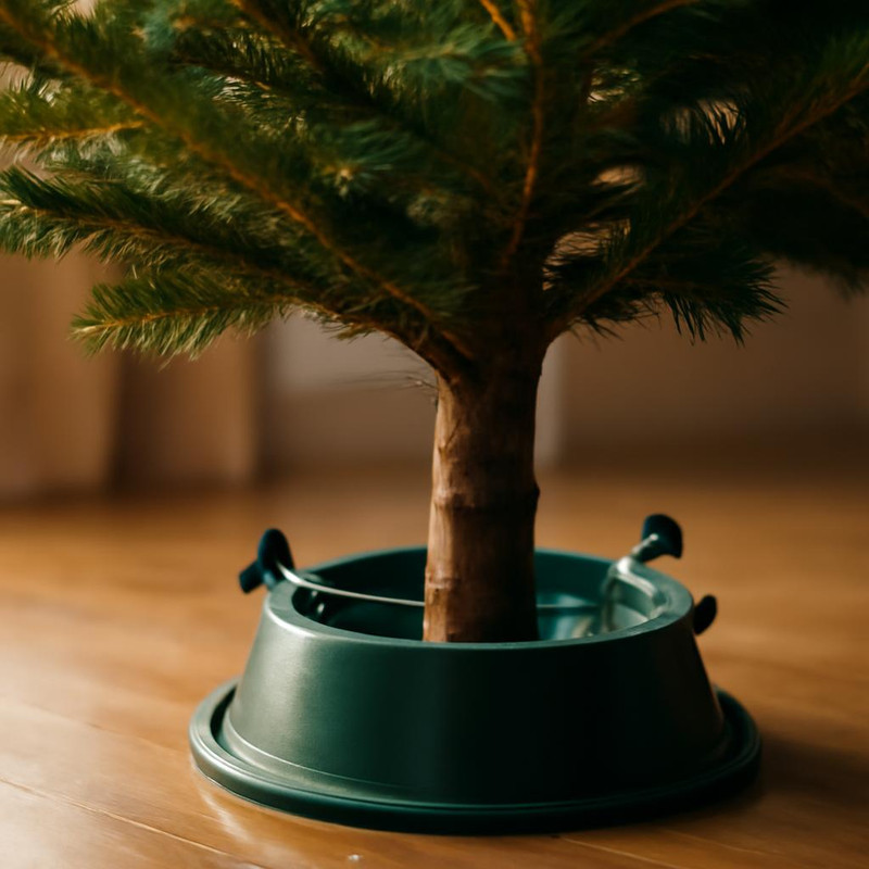 Установка елки в подставку с водой