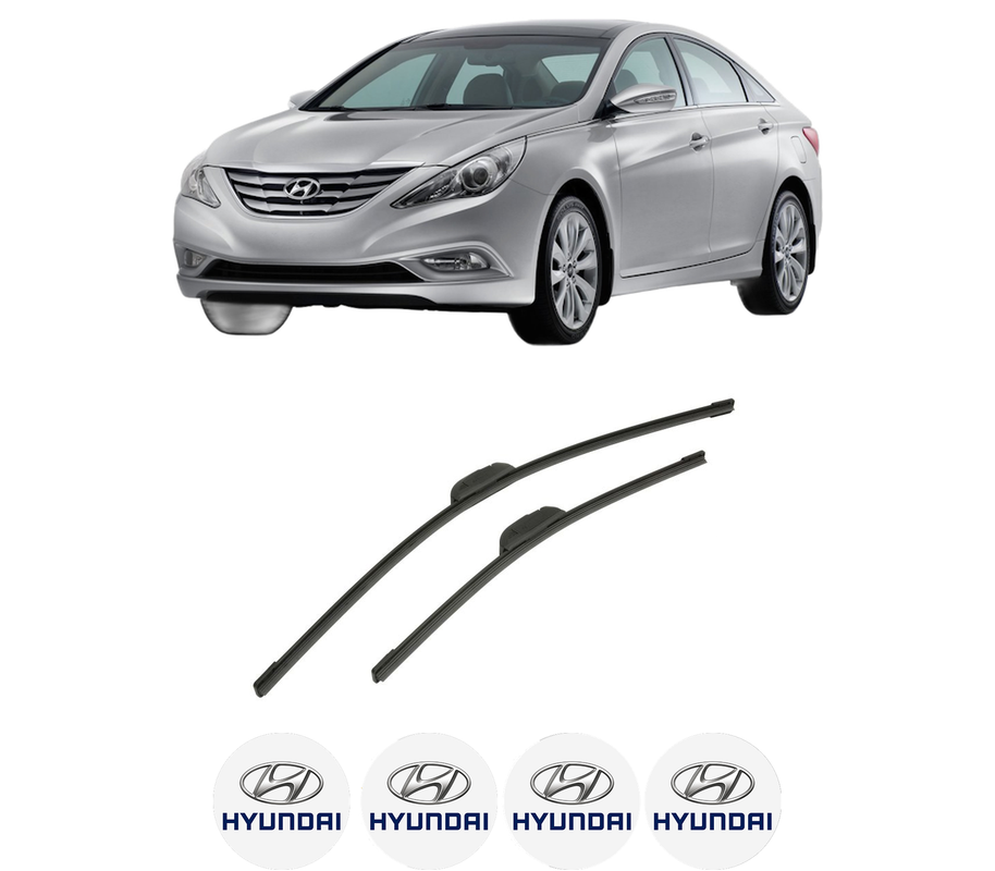 Set stergatoare auto HYUNDAI SONATA VI (YF) din 2010-2015, pentru parbriz auto, 2 bucati, Bosch Aerotwin Retrofit, din cauciuc siliconat rezistent, 4 Stickere Auto HYUNDAI