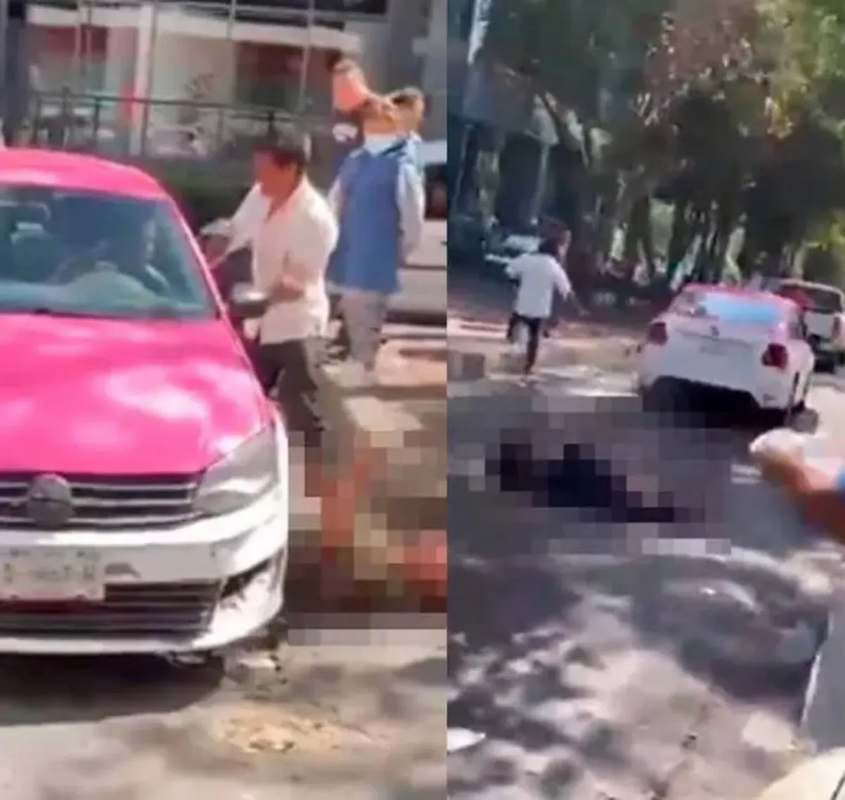 Taxi atropella a dos hombres en CDMX; video se hace viral