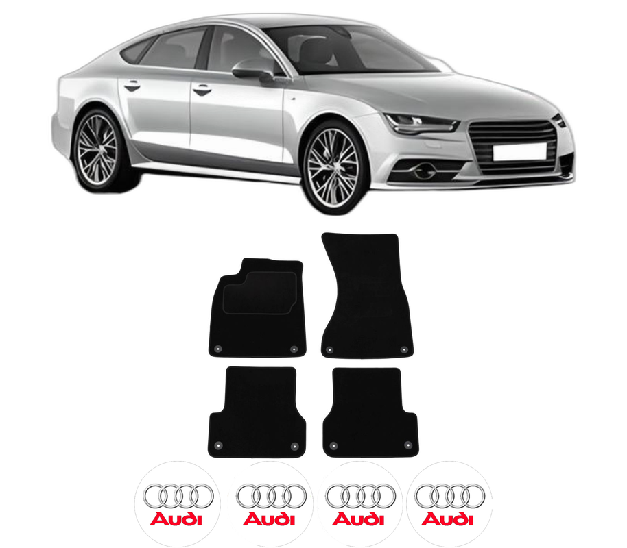 Set Covorase Presuri AUDI A7 Sportback (4GA, 4GF) din 2010-2018, Auto, Material Textil Mocheta, 4 Stickere auto cu AUDI