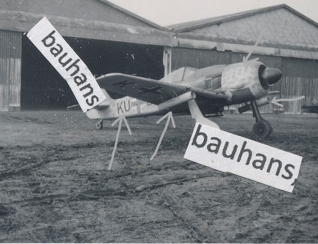 Orig.Foto Flugzeug Focke Wulf Fw 190 Kennung, camo, Tarn (4781a)