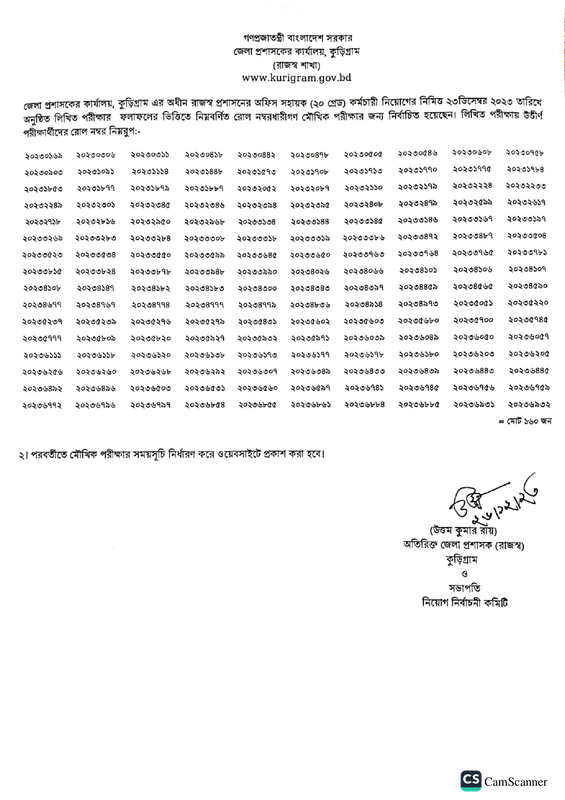 DC-Office-Kurigram-Exam-Result-2023-PDF