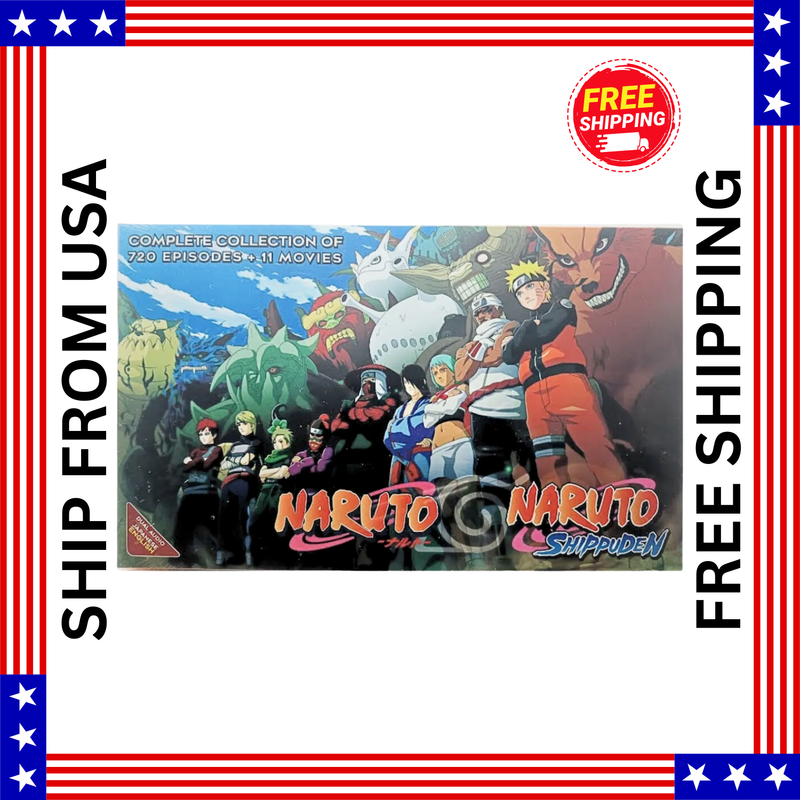 Naruto Complete Series Vol. 1-720 + 11 Movies Anime DVD Eng Dub