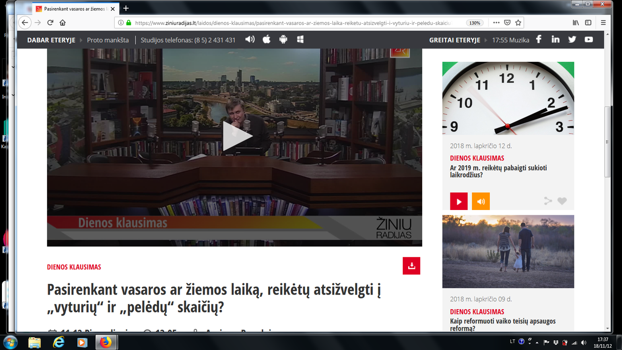 Replika Aurimui Peredniui iš ŽiniųRadijo dėl laiko juostos.