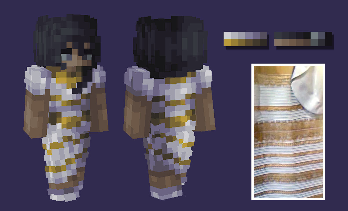 White and gold dress Minecraft Skin