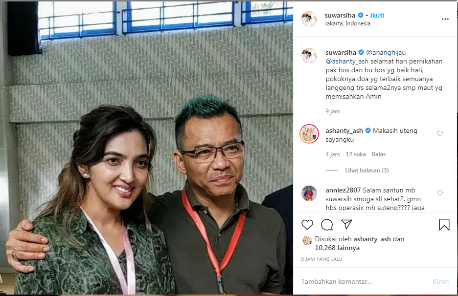 Unggahan suteng pengasuh Arsy saat ulang tahun pernikahan Anang Hermansyah dan Ashanty