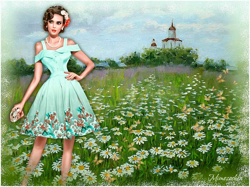 поляна ромашек