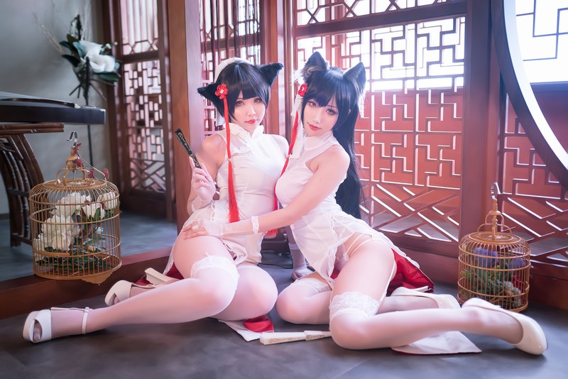 Hana Bunny 高雄×爱宕 Cosplay写真｜碧蓝航线 Takao & Atago 高清图片合集[8P-241.9M]插图3
