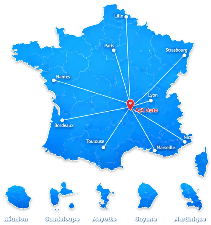 Solutions d’acheminement A2C Auto en France métropolitaine et vers les DROM