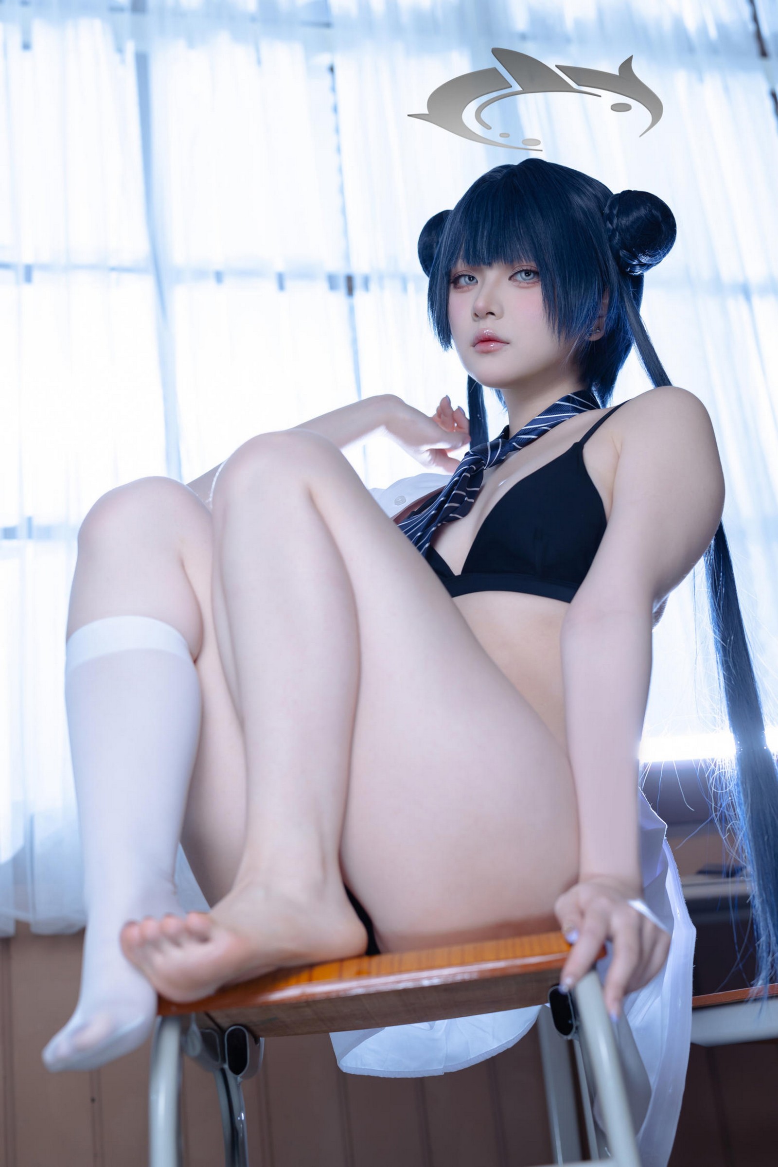 屿鱼 Yuyu 蔚蓝档案 妃咲 JK Cosplay 写真集（61P｜798MB）插图6