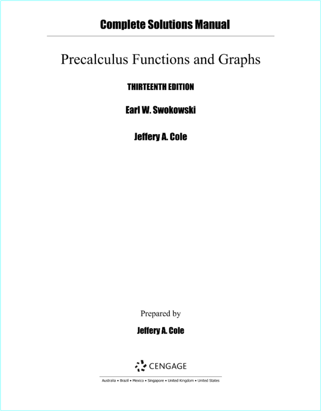 Precalculus Functions And Graphs 13th Edition + Instructor Solutions Manual + Test Bank