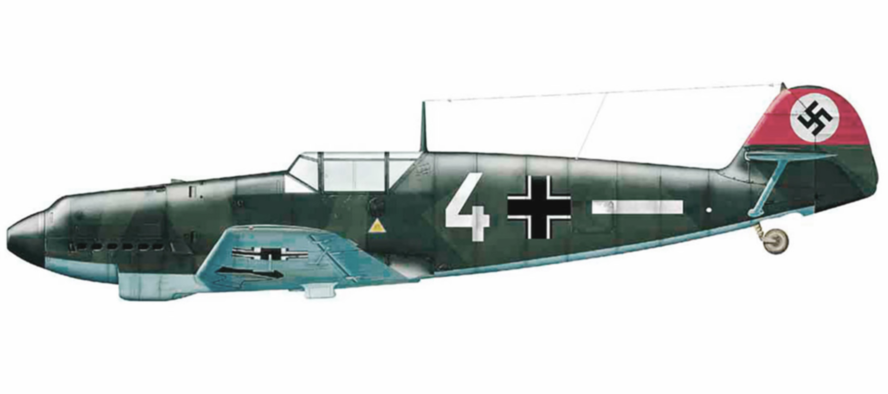 Messerschmitt Bf 109D1 4 JG133 White 4 RLM65 70 71 Germany 1940 0A ...