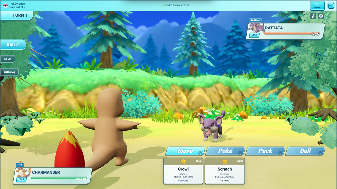 Real Pokemon World battle: Charmander against Rattata