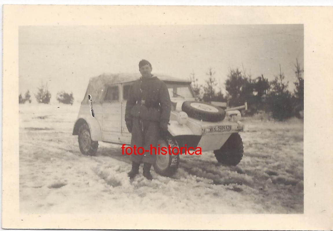 Soldat, Winterkampf, VW-Kübelwagen, Tarnanstrich