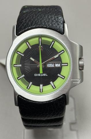 Diesel DZ4052 Black Leather Stainless Steel Mens Analog Watch | eBay