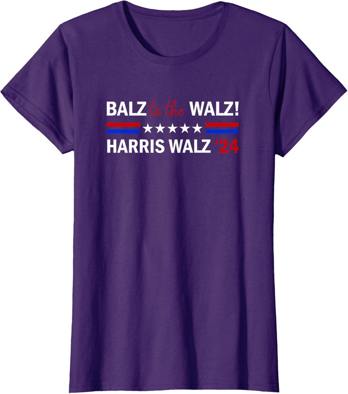 Balz To The Walz Presidential Election Politic Ladies' Crewneck T-Shirt - Picture 5 of 5