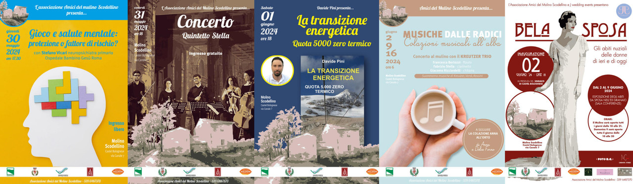 Tra fine maggio e giugno al Mulino Scodellino una nuova mostra, due presentazioni e tanta musica Tra fine maggio e giugno al Mulino Scodellino una nuova mostra, due presentazioni e tanta musica