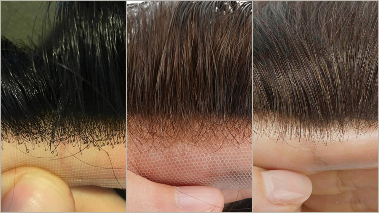 Vergleich: Lace ungebleicht, Lace gebleicht, V-Loop Foliensystem