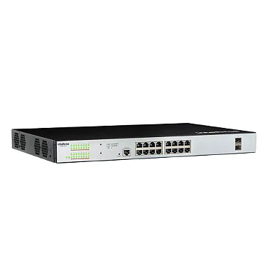 Outra visão do Switch Intelbras SG 1602 PoE Max.