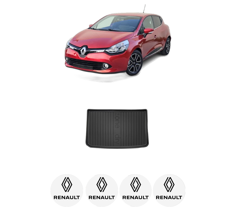 Tavita Portbagaj RENAULT CLIO IV Hatchback Van (BH_) din 2014-2021, Protectie Portbagaj Auto, 4x Stickere auto cu RENAULT