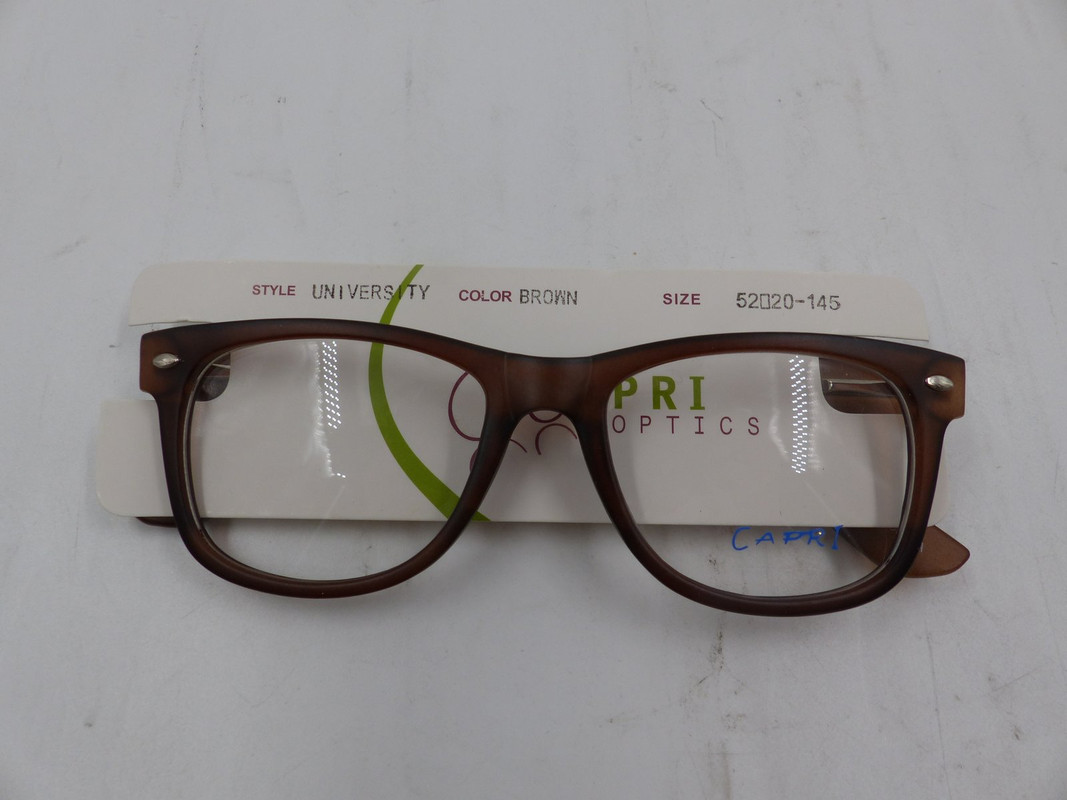 CAPRI OPTICS UNIVERSITY UNISEX BROWN EYEGLASSES SIZE 52-20-145