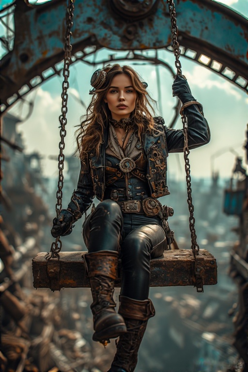 A-woman-seated-on-a-rusty-meta-21