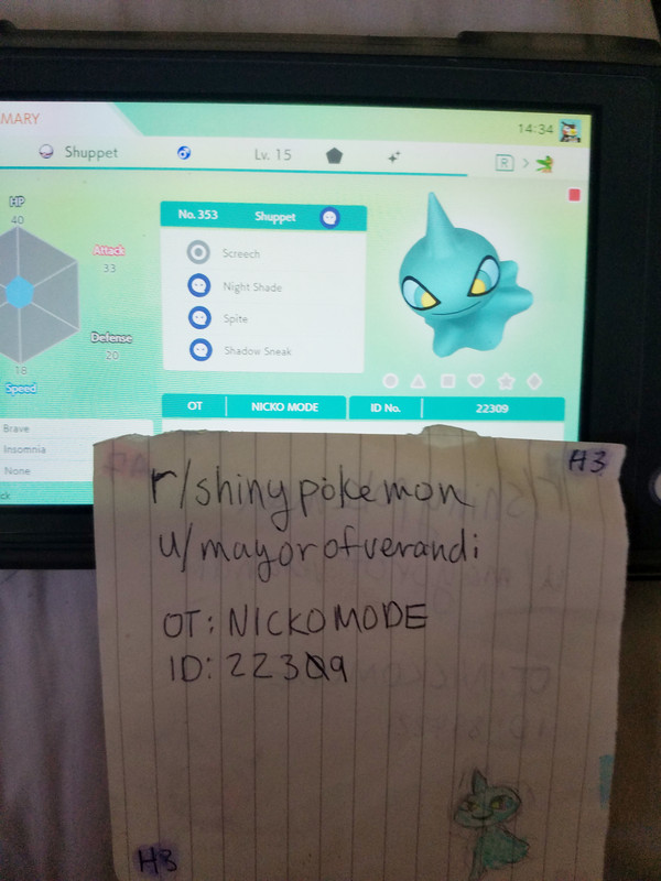 shiny shuppet in home (from ORAS)