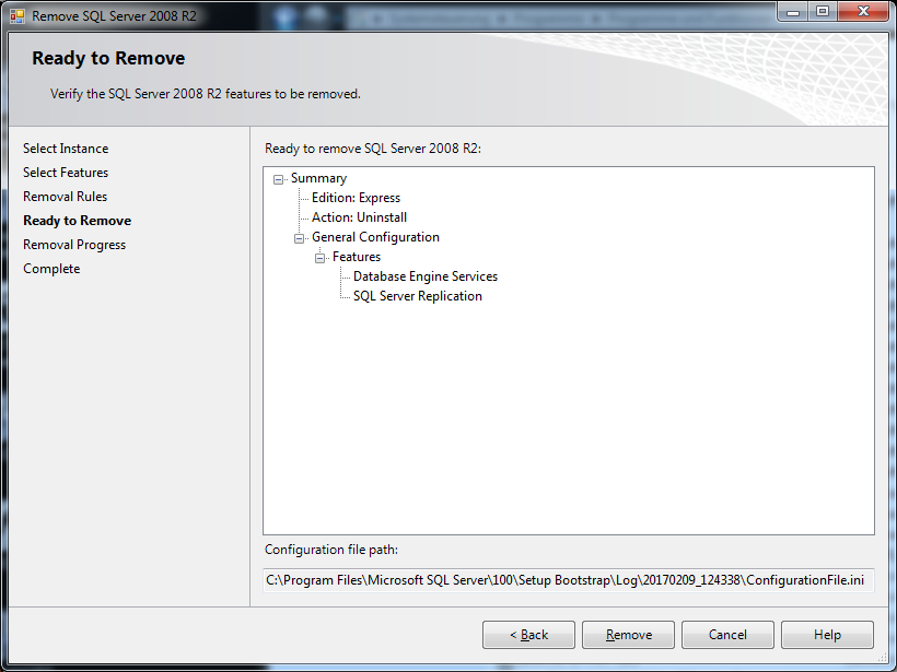 Uninstall SIMATIC WinCC Runtime Prof. SQL Server Instance Uninstall SIMATIC WinCC Runtime Prof. SQL Server Instance