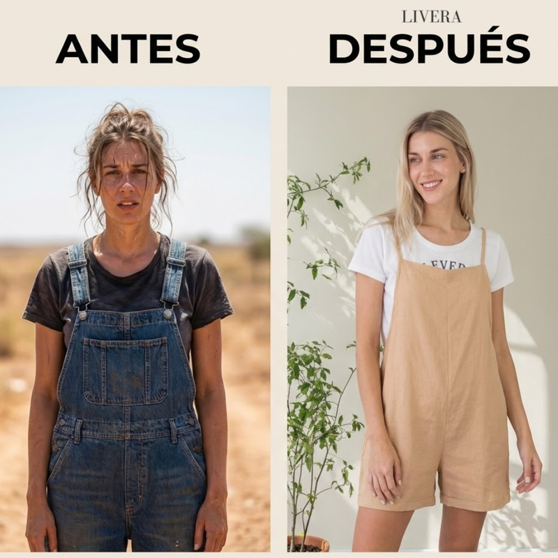 Antes y despu&eacute;s jardinero lino