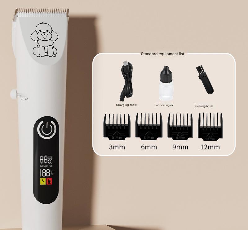 Supplier reference image for Professional Pet Grooming Hair Clipper Kit - Rechargeable, Low Noise - White