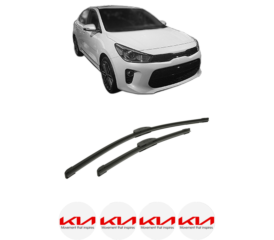 Set stergatoare auto KIA RIO IV Hatchback Van (YB, SC, FB) din 2017, pentru parbriz auto, 2 bucati, Bosch Aerotwin Retrofit, din cauciuc siliconat rezistent, 4 Stickere Auto KIA