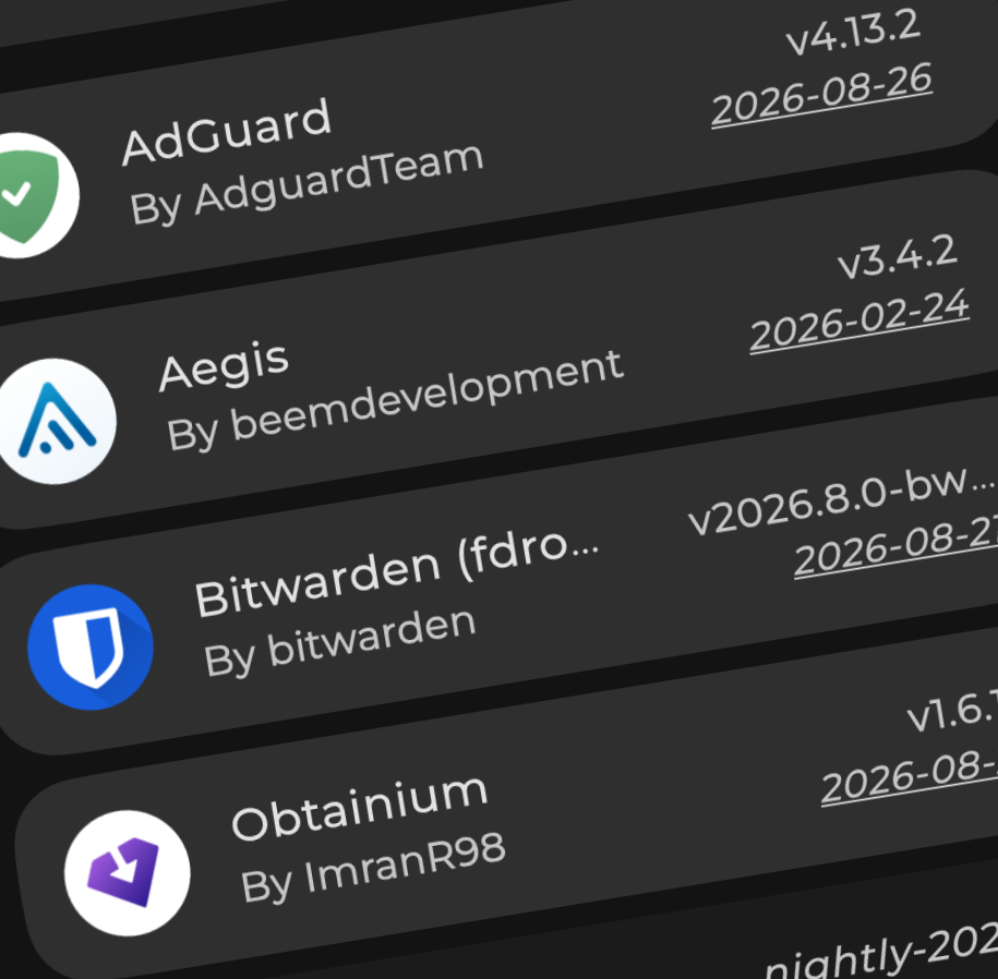 Polecane otwarte aplikacje: KeePassDX, Aegis, Obtainium, WireGuard