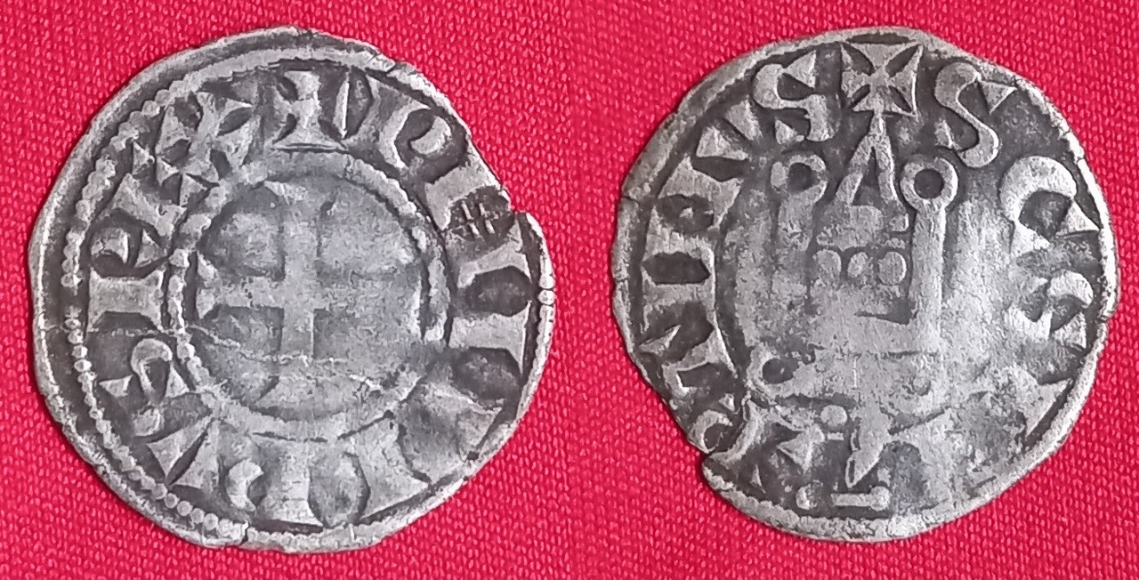 Denier de Philippe II de Francia, St. Martin de Tours Philippe-II-denier-0-78gr