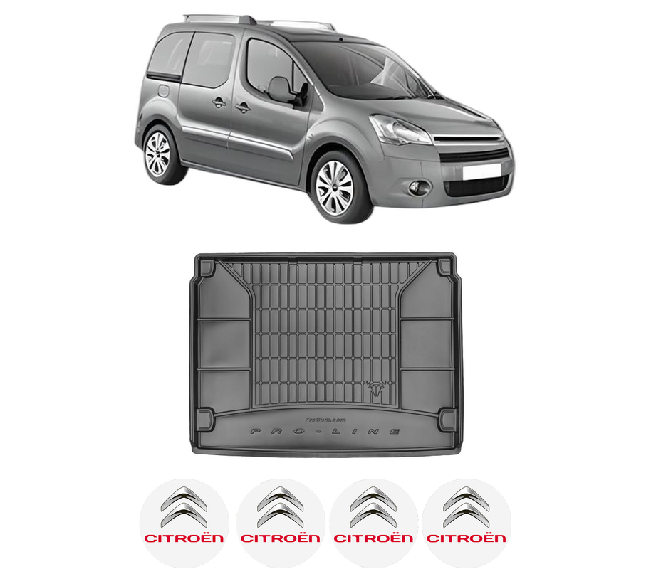 Tavita Portbagaj CITROEN BERLINGO MULTISPACE (B9) din 2008-2021, Protectie Portbagaj Auto, 4x Stickere auto cu CITROEN