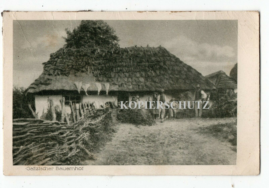 Galizien Polen Ukraine 1.WK Galizischer Bauerhof Gehöft Hütte Einheimische