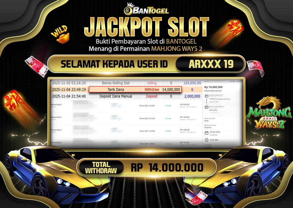 BUKTI JACKPOT LUNAS BANTOGEL