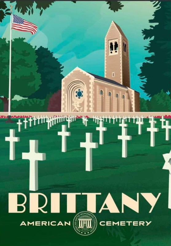 Poster Cementerio US Bretaña, Francia