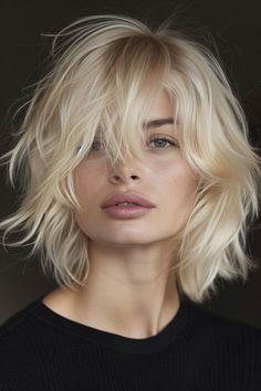 Chic medium-length hairstyle akin to mullet.